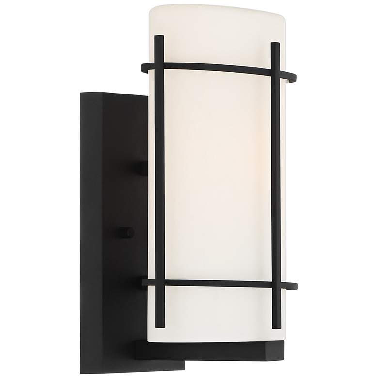 Image 4 Tomlin 12 3/4 inch High Black and White Glass Wall Light more views