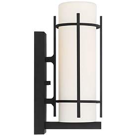 Image5 of Tomlin 12 3/4" High Black and White Glass Wall Light more views