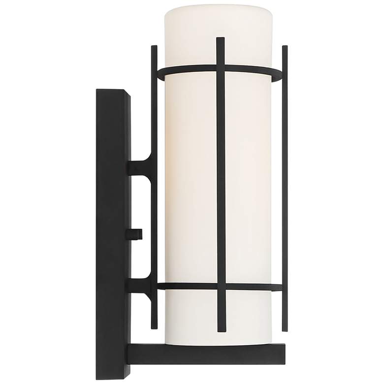 Image 5 Tomlin 12 3/4 inch High Black and White Glass Wall Light more views