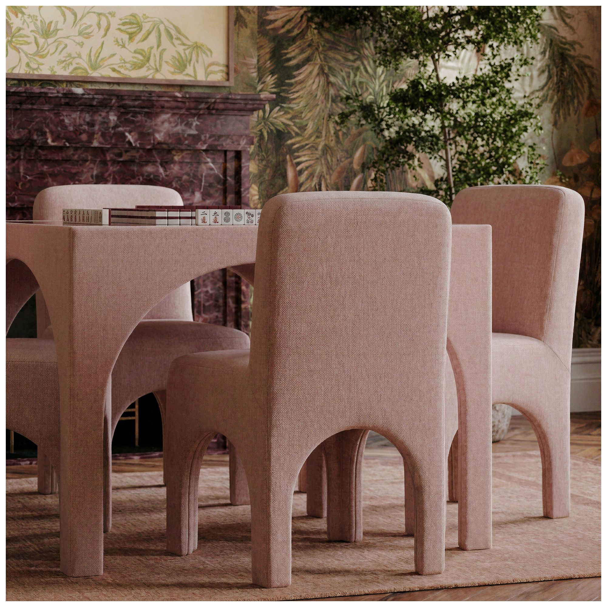 Image 2 Tomlin Light Pink Performance Chenille Dining Chair more views