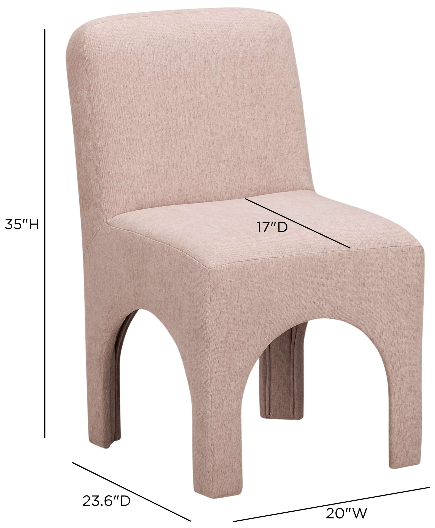 Image 7 Tomlin Light Pink Performance Chenille Dining Chair more views