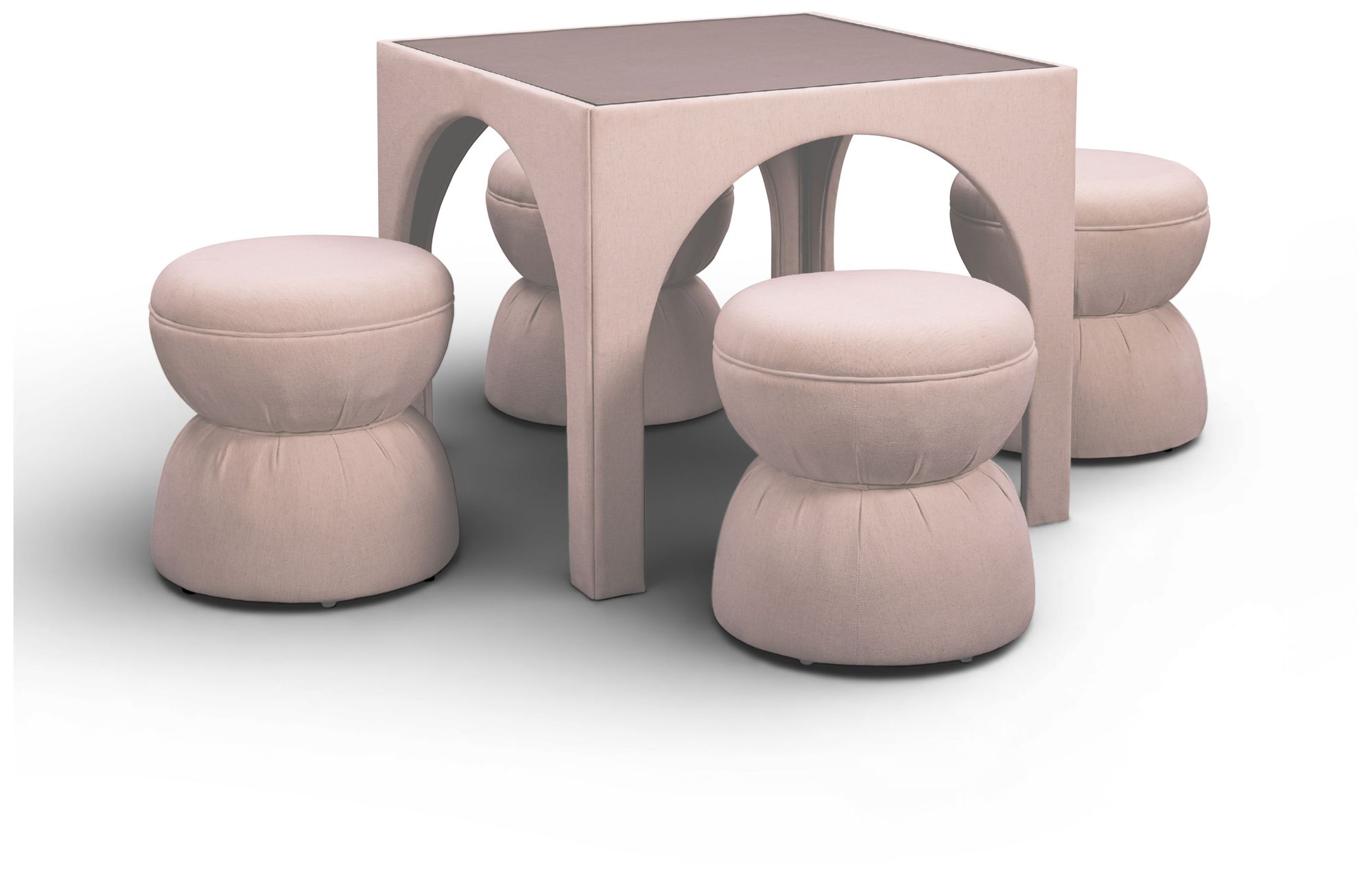 Image 4 Tomlin Light Pink Performance Chenille Game Table more views