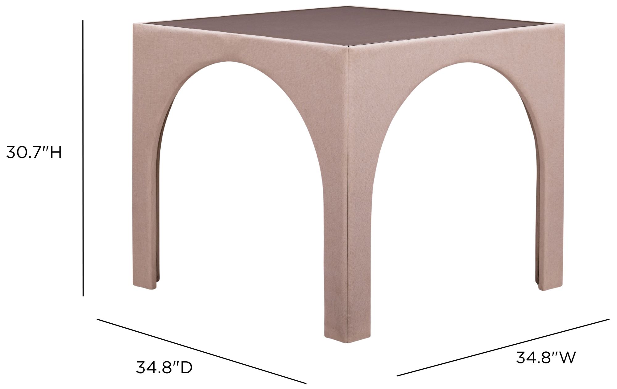 Image 5 Tomlin Light Pink Performance Chenille Game Table more views
