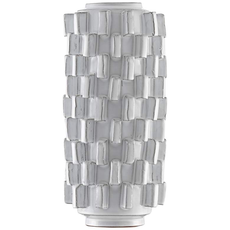 Image 1 Tomos 15 1/2" High Ivory Finish Modern Terracotta Vase