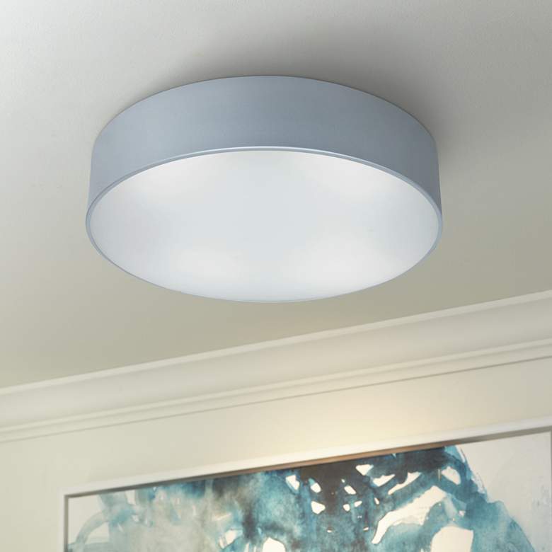 Image 1 TomTom 16 1/2 inch Wide Satin Frosted Glass LED Ceiling Light