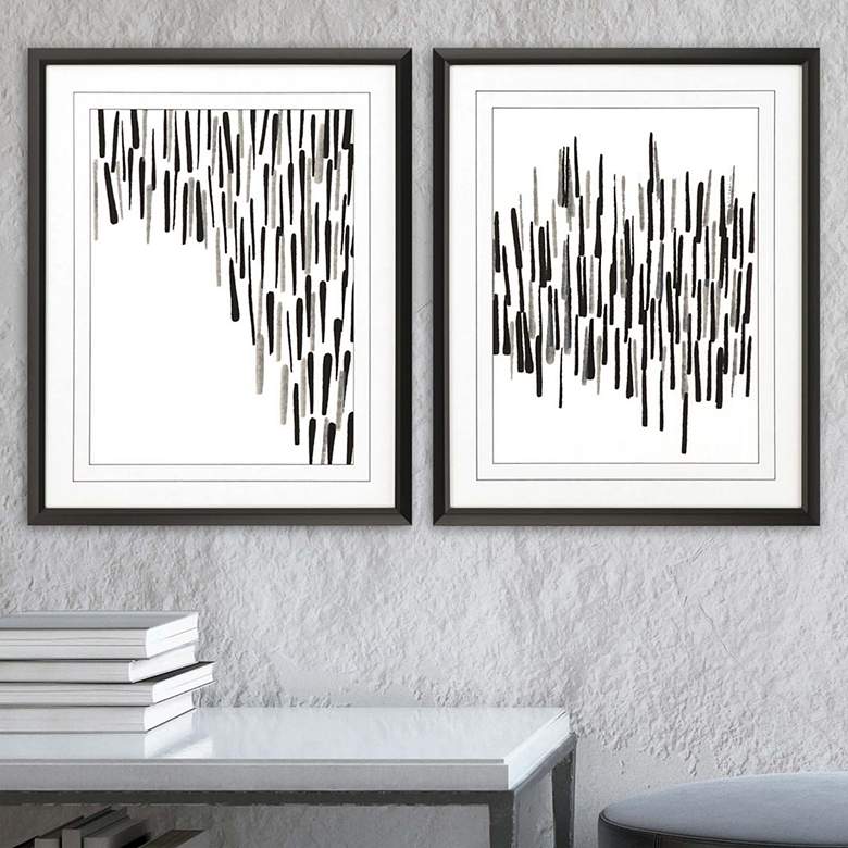 Image 1 Tonal 32" High 2-Piece Framed Giclee Wall Art Set