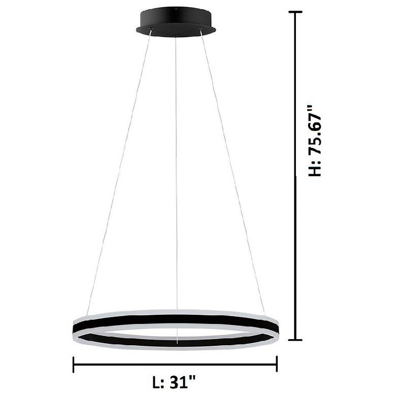 Image 2 Tonarella - 2-Light LED Round Open Pendant - Black - White Acrylic more views