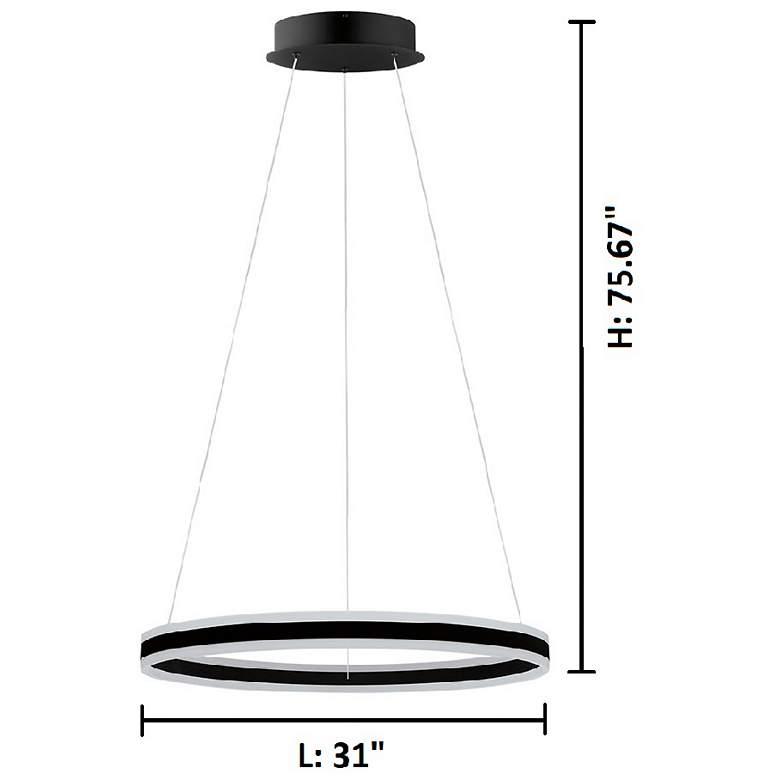 Image 3 Tonarella - 2-Light LED Round Open Pendant - Black - White Acrylic more views