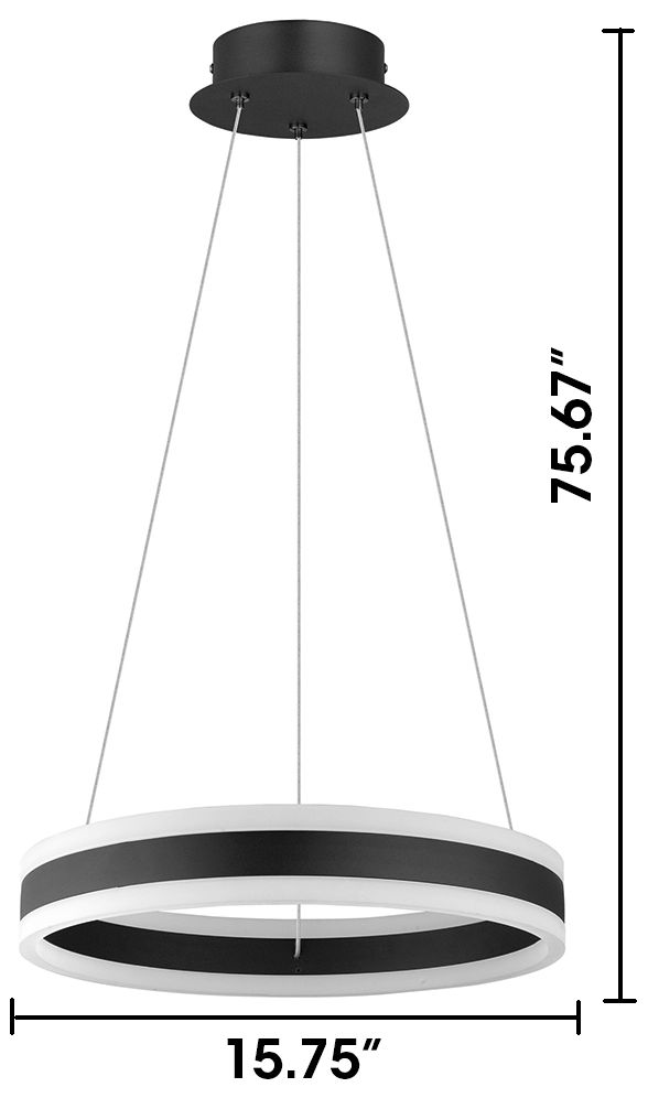 Image 3 Tonarella - 2-Light LED Single Pendant - Black and White Acrylic more views