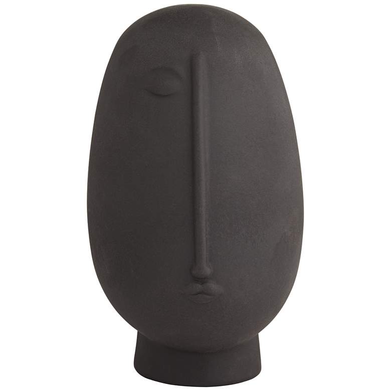 Image 2 Tonga 11 inch High Black Ceramic Head Figurine