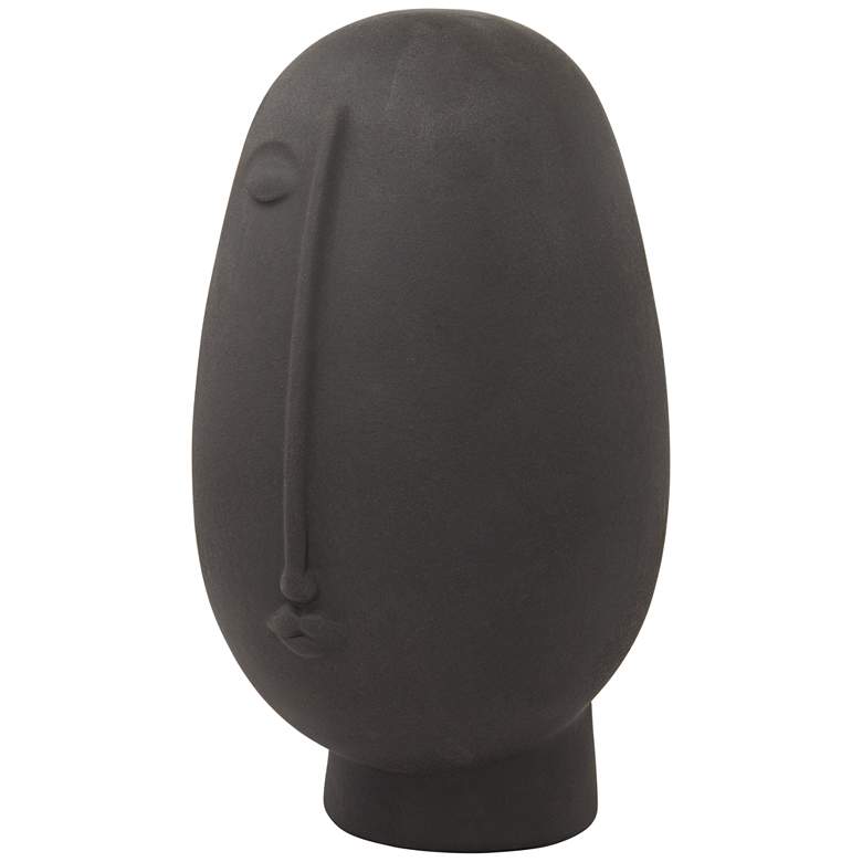 Image 7 Tonga 11" High Black Ceramic Head Figurine more views