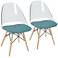 Tonic Natural and Teal Blue Dining Chair Set of 2