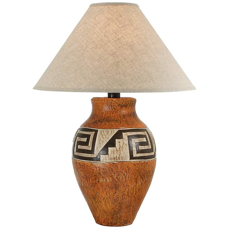Image 1 Tonito Red Brick Southwest Style LED Table Lamp