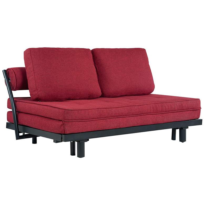 Image 1 Tooley Red Convertible Euro Sofa Lounger