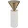 Top Hat 8 3/4" Wide Brushed Brass White Marble Drink Table