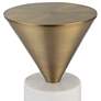 Top Hat 8 3/4" Wide Brushed Brass White Marble Drink Table