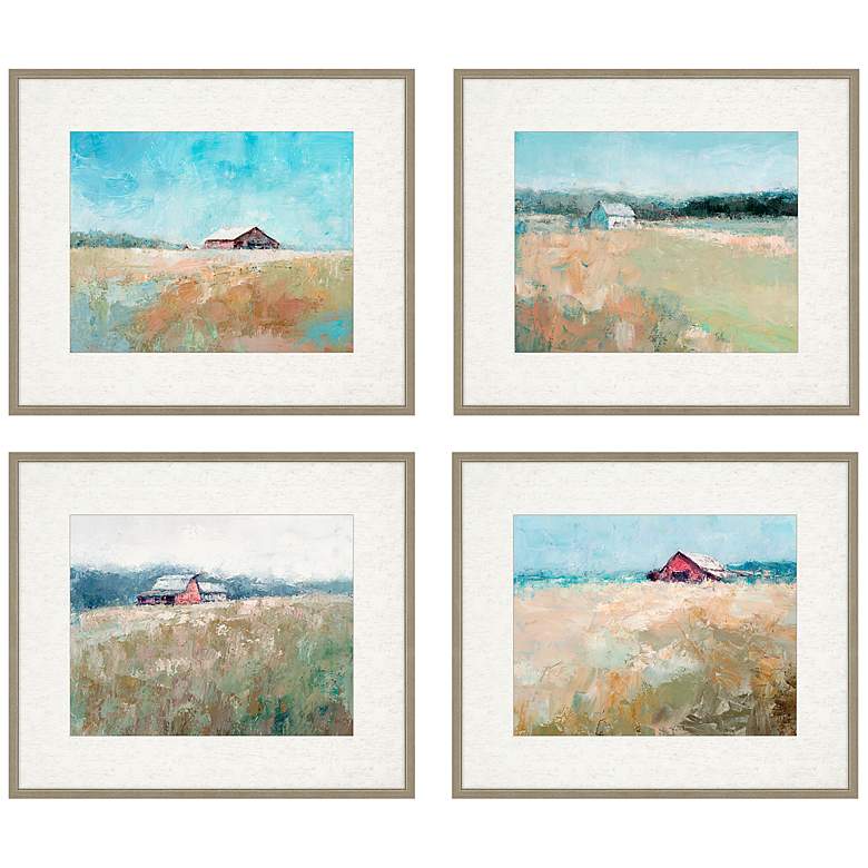 Image 3 Top of the Hill 23 inch Wide 4-Piece Giclee Framed Wall Art Set