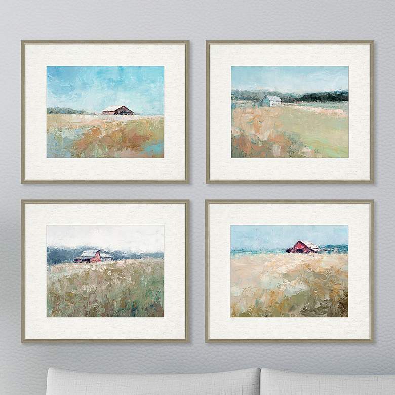 Image 2 Top of the Hill 23 inch Wide 4-Piece Giclee Framed Wall Art Set
