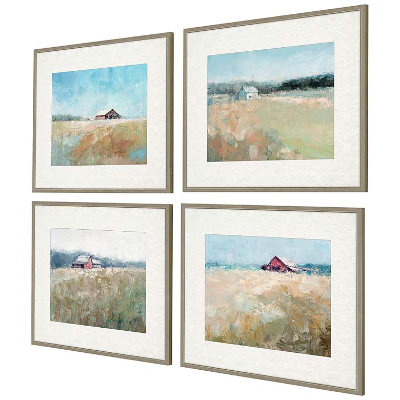 Image 5 Top of the Hill 23 inch Wide 4-Piece Giclee Framed Wall Art Set more views