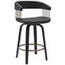 2_Topanga 26 1/4" Black Faux Leather Swivel Counter Stool