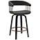 Topanga 26 1/4" Black Faux Leather Swivel Counter Stool