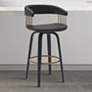 1_Topanga 26 1/4" Black Faux Leather Swivel Counter Stool