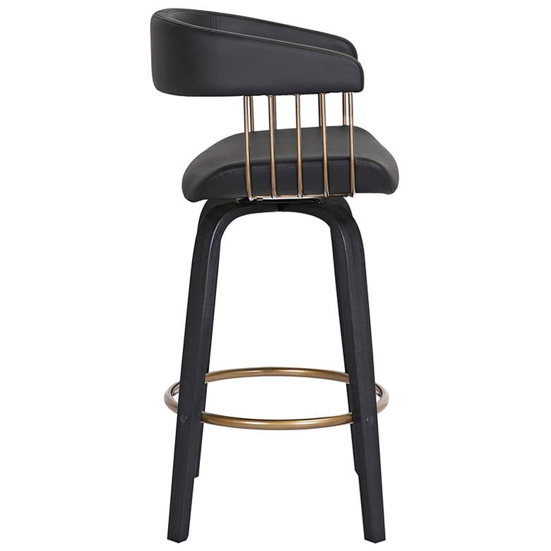 Image 5 Topanga 26 1/4" Black Faux Leather Swivel Counter Stool more views