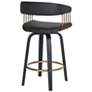 6_Topanga 26 1/4" Black Faux Leather Swivel Counter Stool more views