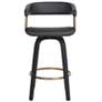 7_Topanga 26 1/4" Black Faux Leather Swivel Counter Stool more views