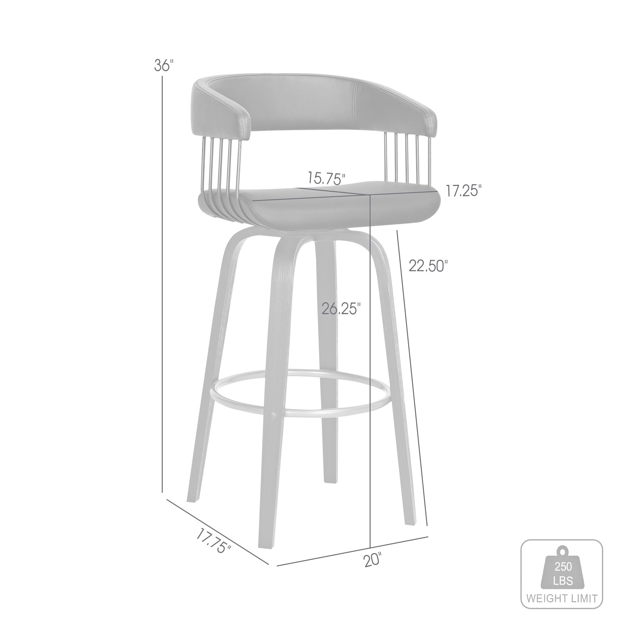 Topanga 26 1/4" Black Faux Leather Swivel Counter Stool