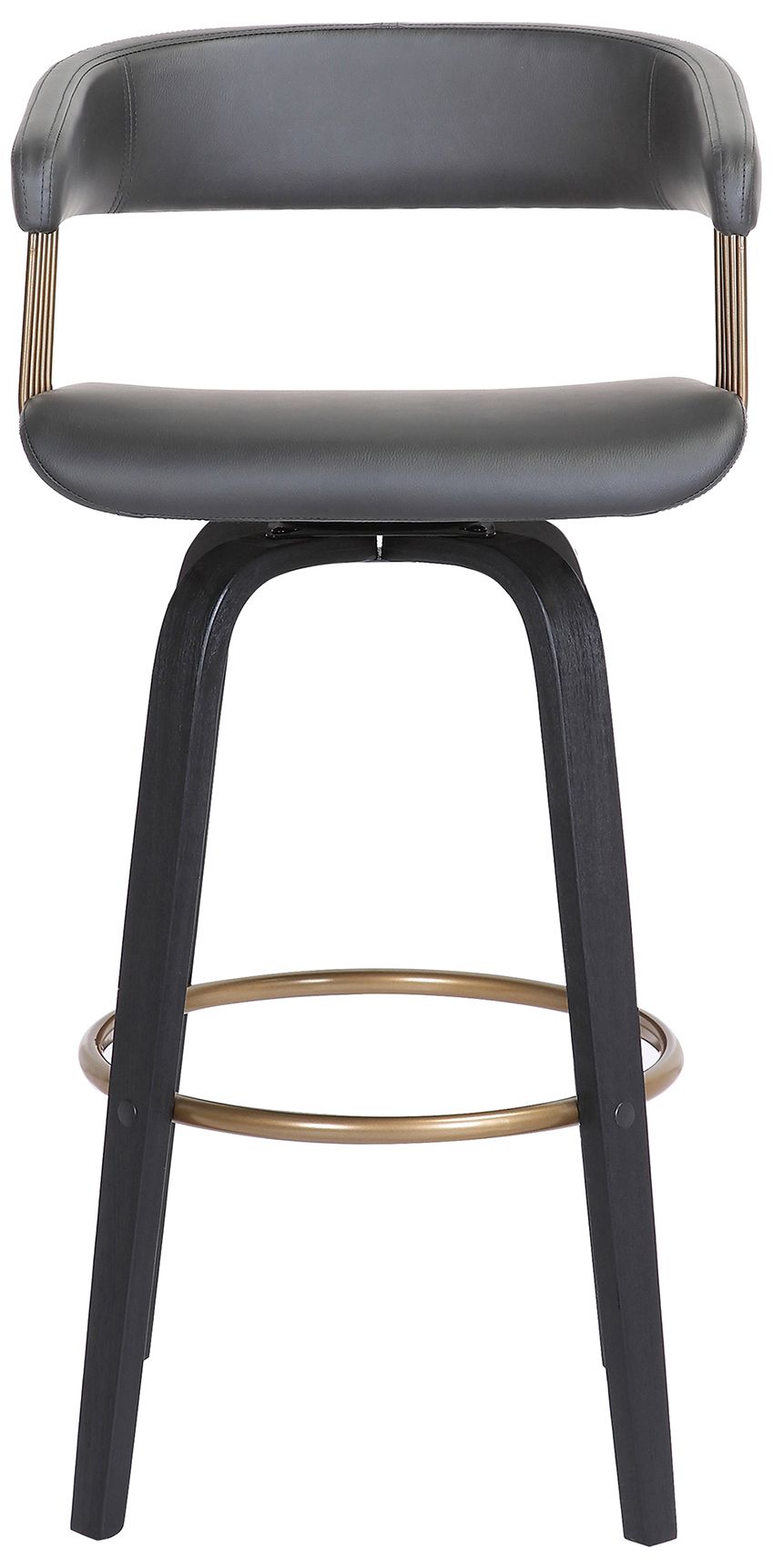 Image 3 Topanga 26 In. Swivel Counter Stool in Black Wood and Grey Faux Leather more views
