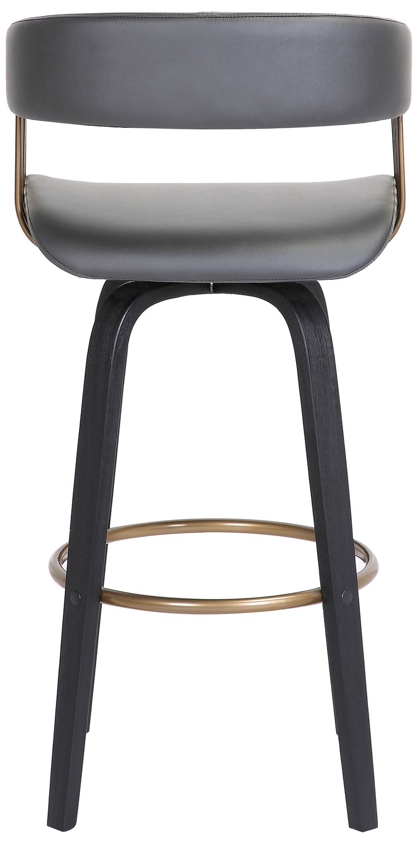 Image 6 Topanga 26 In. Swivel Counter Stool in Black Wood and Grey Faux Leather more views
