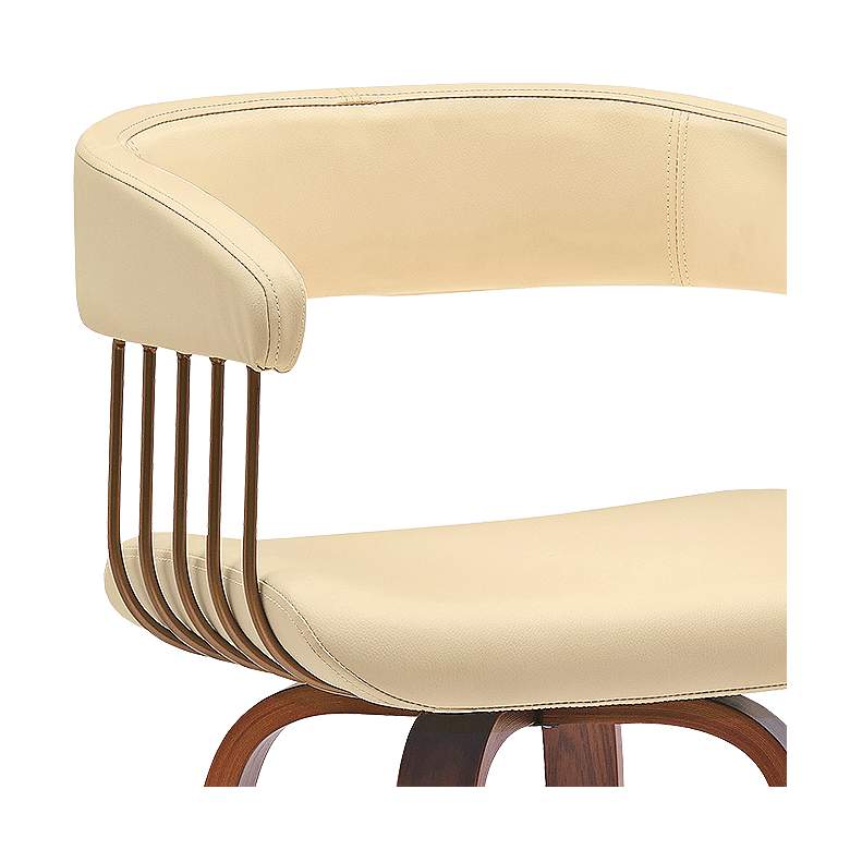 Image 3 Topanga 30.5 in. Barstool in Walnut Wood, Golden Bronze, Cream Faux Leather more views
