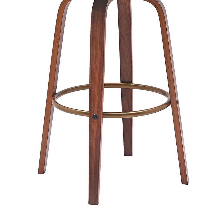 Image 7 Topanga 30.5 in. Barstool in Walnut Wood, Golden Bronze, Cream Faux Leather more views