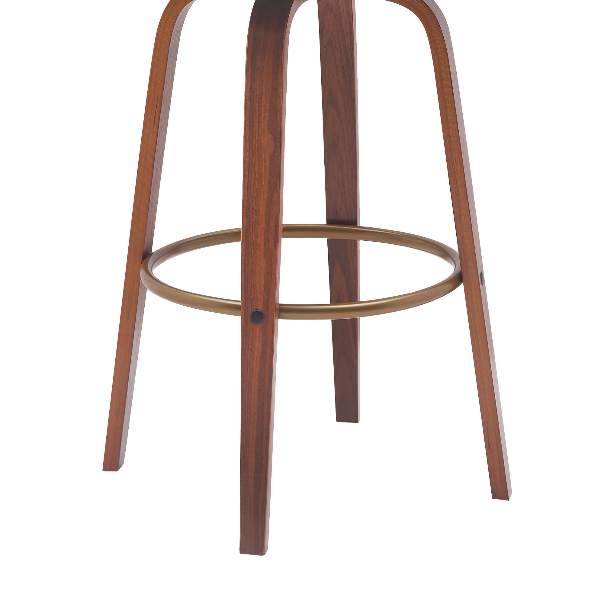 Image 7 Topanga 30.5 in. Barstool in Walnut Wood, Golden Bronze, Grey Faux Leather more views