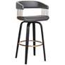 2_Topanga 30 1/2" Gray Faux Leather Swivel Bar Stool