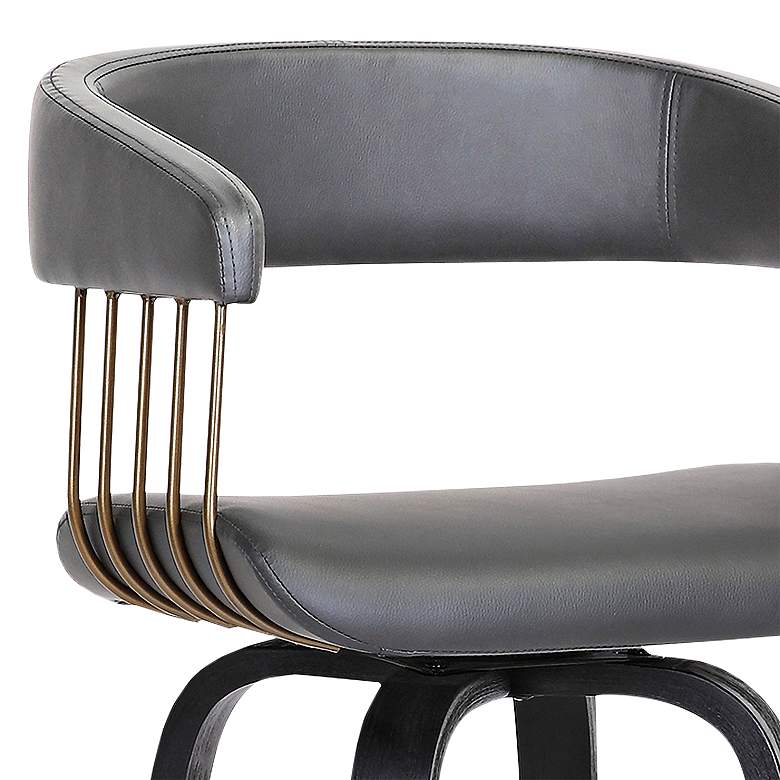 Image 3 Topanga 30 1/2" Gray Faux Leather Swivel Bar Stool more views