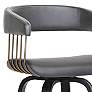 3_Topanga 30 1/2" Gray Faux Leather Swivel Bar Stool more views