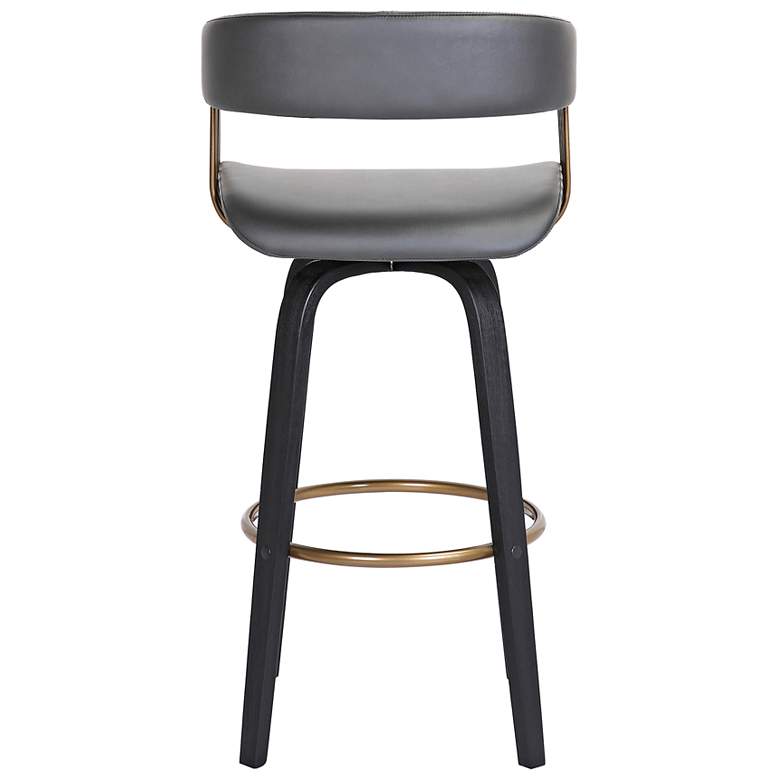 Image 7 Topanga 30 1/2" Gray Faux Leather Swivel Bar Stool more views