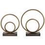 Topanga Matte Copper Metal Ring Sculptures Set of 2