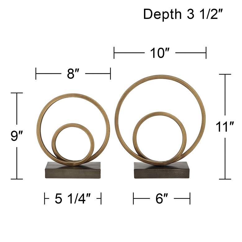 Image 6 Topanga Matte Copper Metal Ring Sculptures Set of 2 more views