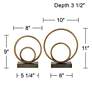 Topanga Matte Copper Metal Ring Sculptures Set of 2