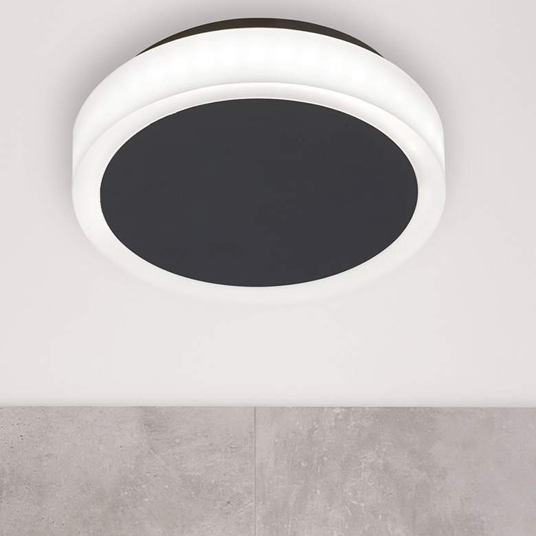 Image 1 Topaz 6" High Matte Black LED Wall Sconce