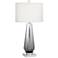 Topaz Charcoal Glass and Chrome Finish Modern Table Lamp