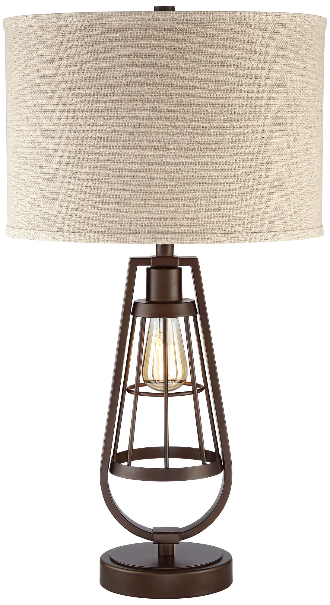 Topher Brown Metal Table Lamp with LED Night Light 63R83 Lamps Plus