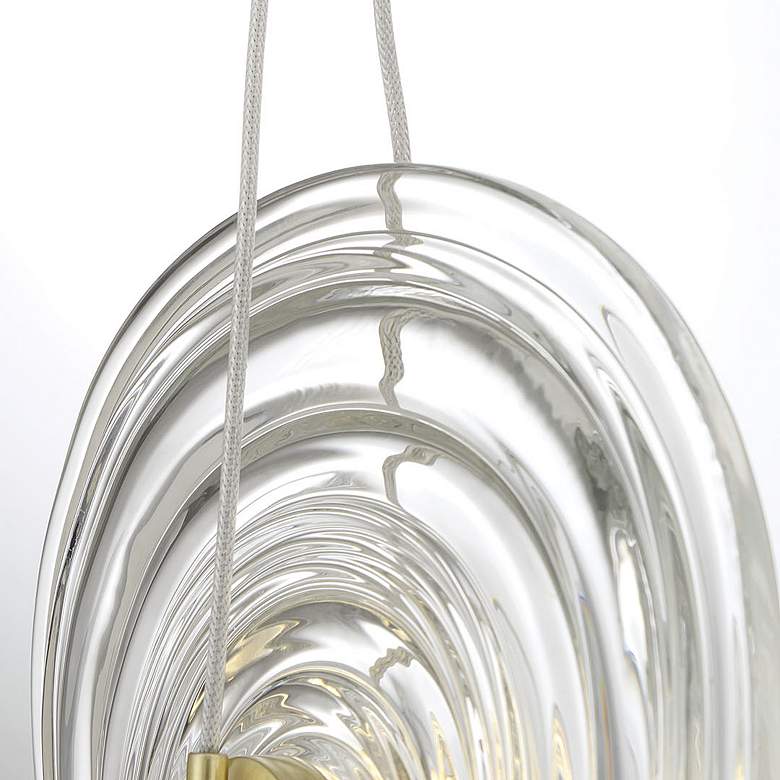 Image 5 Topknot 13 3/4" Wide Coal Brushed Gold 3-Light LED Pendant more views