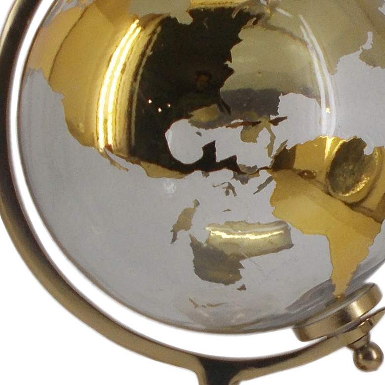 Topographical Map Gold Metal and Glass Decorative Globe more views