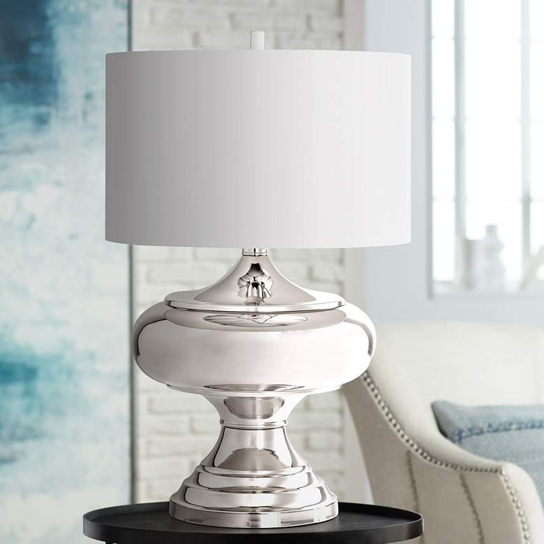 Image 1 Topspin Polished Nickel Iron Bulb Table Lamp