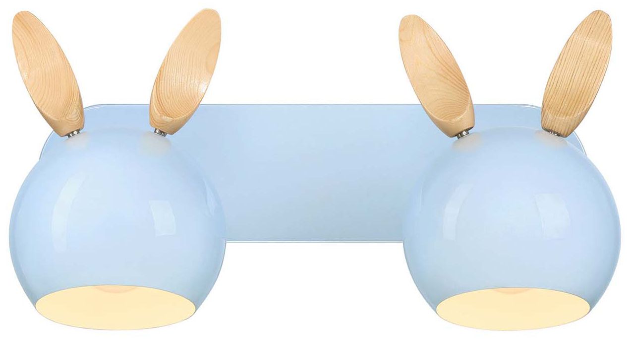 Topsy 10" High 2-Light Sky Blue Vanity with Bunny Ears