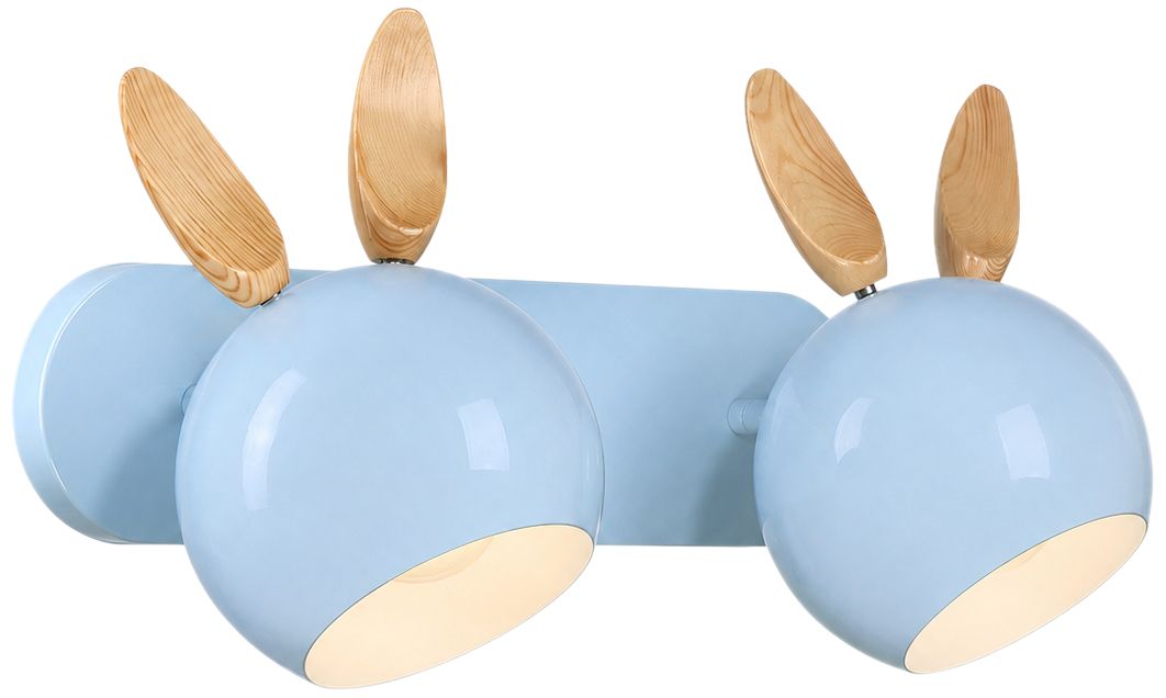Image 2 Topsy 10" High 2-Light Sky Blue Vanity with Bunny Ears more views